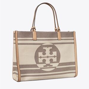 NWT Tory Burch Ella Jacquard Stripe Tote